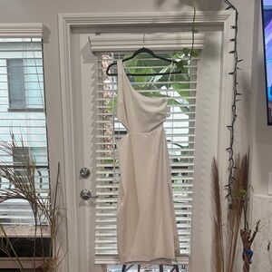 Bardot One-Shoulder Cream Dress